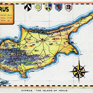 Maps and Charts Framed Print Collection: Cyprus