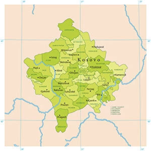 Maps and Charts Metal Print Collection: Kosovo
