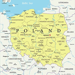Maps and Charts Canvas Print Collection: Poland