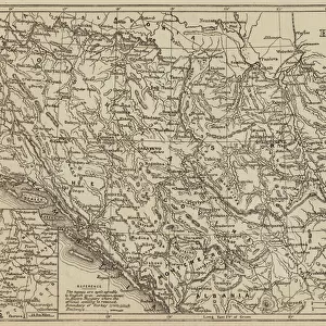 Maps and Charts Premium Framed Print Collection: Montenegro