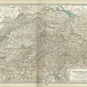 Maps and Charts Framed Print Collection: Liechtenstein