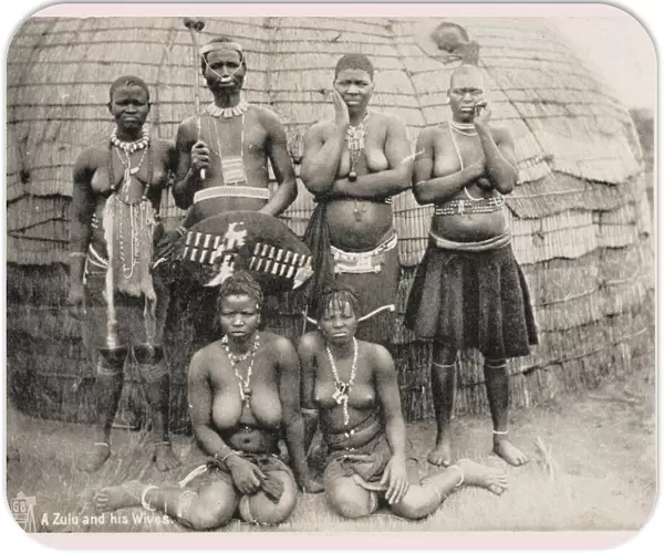 Zulu warrior and his five wives