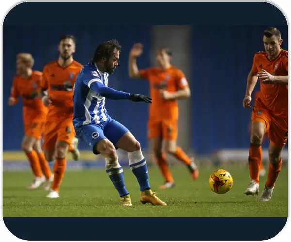 Brighton & Hove Albion vs Ipswich Town: Inigo Calderon's Action-Packed Performance in the Sky Bet Championship (21 January 2015)