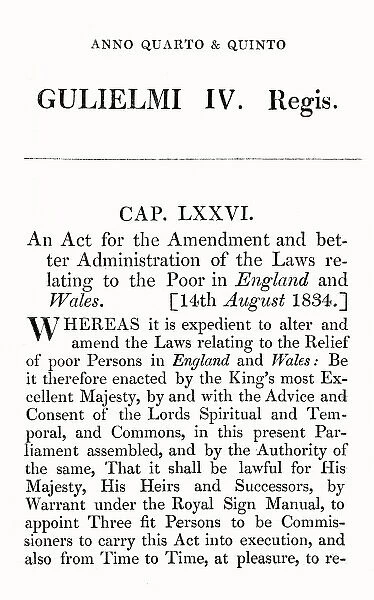 1834 poor law amendment act
