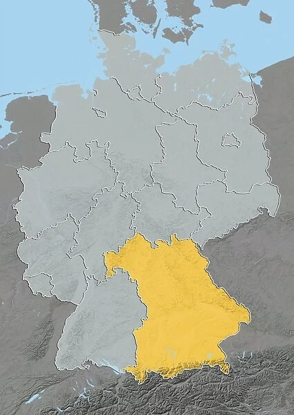 Bavaria, Germany, relief map