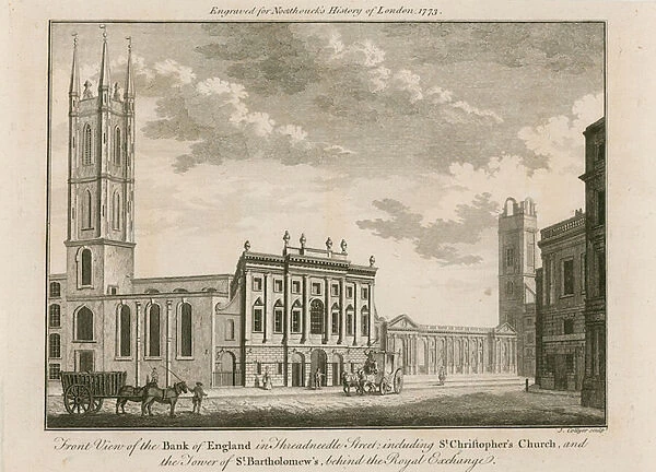 Bank of England, East Wing added by Sir Robert Taylor, 1765 (engraving)