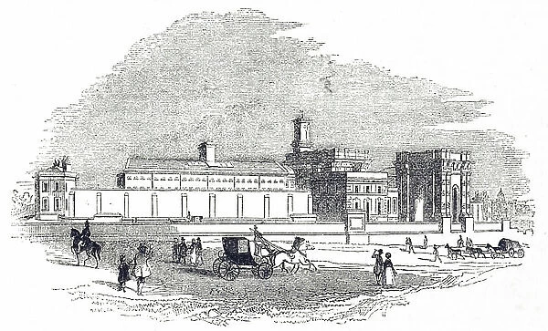 Engraving depicting Pentonville Prison, London, 19th century