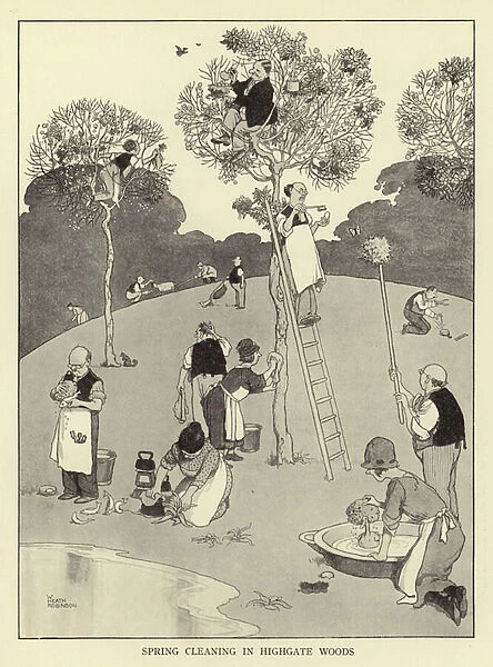 Spring cleaning in Highgate woods (litho)