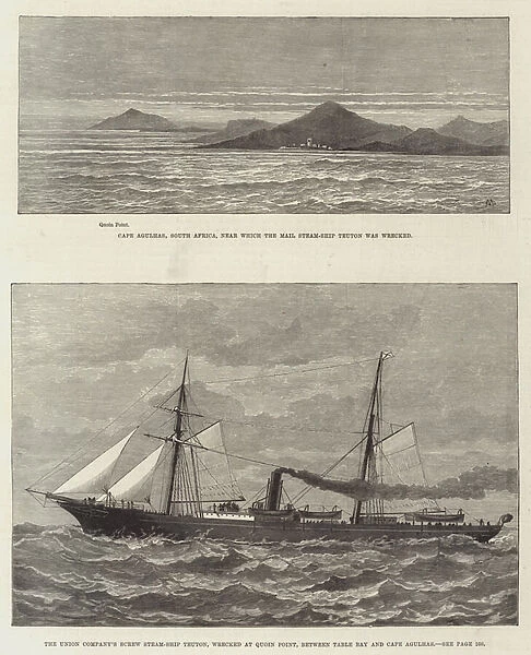 The Union Companys Screw Steam-Ship Teuton (engraving)