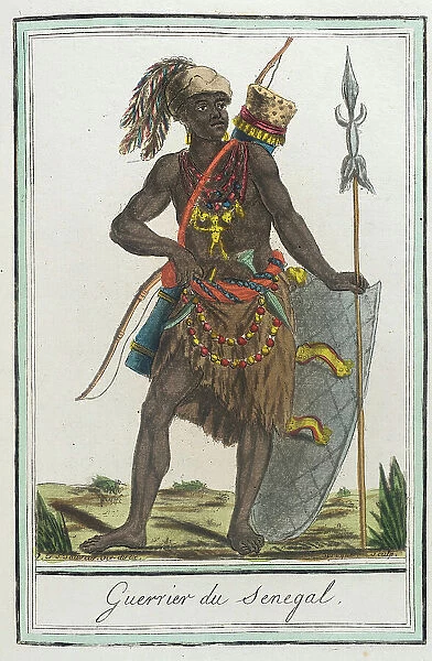 Costumes de Différents Pays, Guerrier du Senegal, c1797. Creators: Jacques Grasset de Saint-Sauveur, LF Labrousse