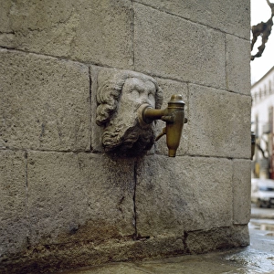 Spain. Catalonia. Blanes. Gothic Fountain. 15th century. Spo