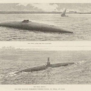The New Spanish Submarine Torpedo-Vessel, El Peral, at Cadiz (engraving)
