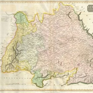 1814, Thomson Map of Bavaria, Germany, John Thomson, 1777 - 1840, was a Scottish