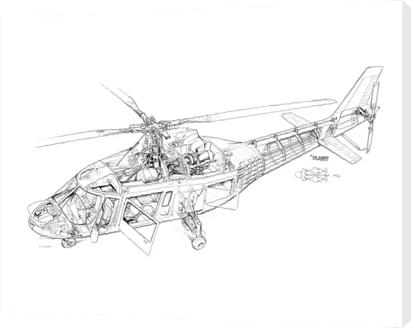 Canvas Print of Agusta A109 Hirundo Cutaway Drawing