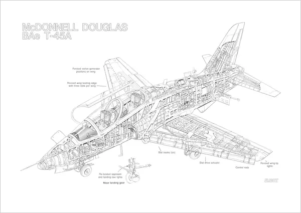 Fine Art Print of Bae Hawk T. 45A Cutaway Drawing