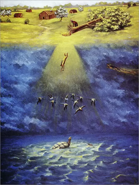 IROQUOIS CREATION MYTH. Sky Woman. A depiction of the Iroquois creation myth