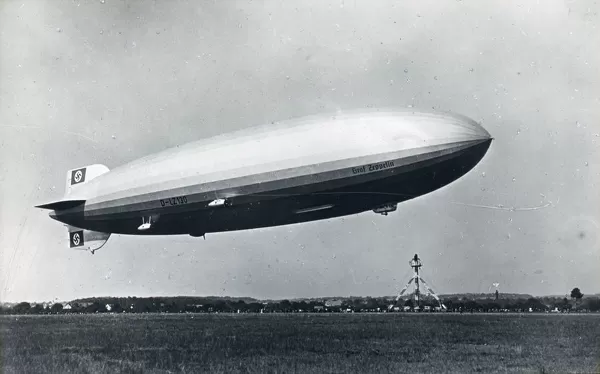 Graf Zeppelin II (LZ-130), side view taking off