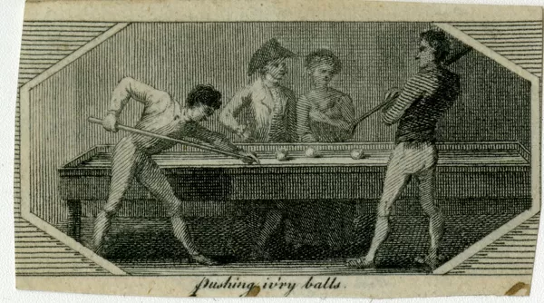 Men playing billiards