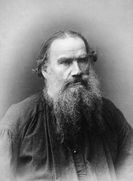 Portrait photograph of Leo Tolstoy. Russian writer famous