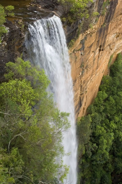 Tianjara Falls view of stunning waterfall rushing over a