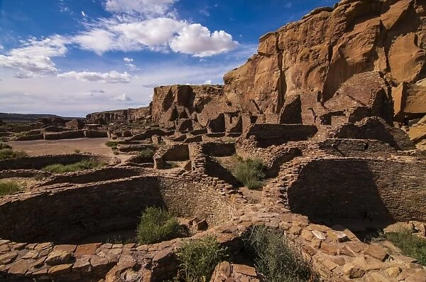 Digital Wallpaper of Chaco ruins in the Chaco Culture National Historic Park UNESCO World Heritage Site New Mexico United States of America