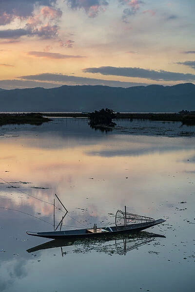 Row Boat Lake Reflection - Photo Print