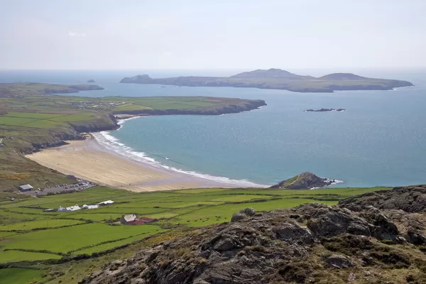 Ramsey Island, Whitesands Bay and St. Davids Head in spring sunshine from Carn Llidi