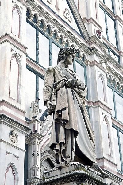 Digital Wallpaper of Statue of Dante Alighieri Santa Croce Florence