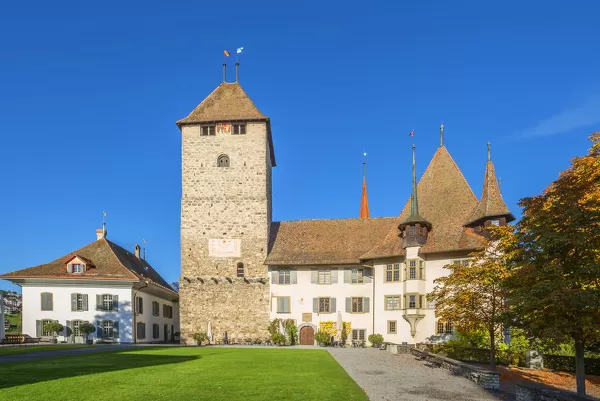 Spiez castle, Spiez, Berner Oberland, Switzerland available as Framed ...