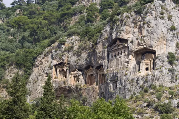 Turkey, Mugla Province, Dalyan  /  Kaunos, Lycian rock tombs