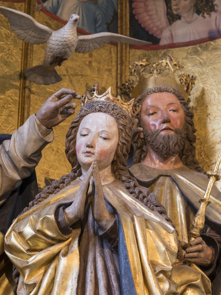 famous carved altar (Marienkroenungsaltar, Pacheraltar) by carver and artist Michael