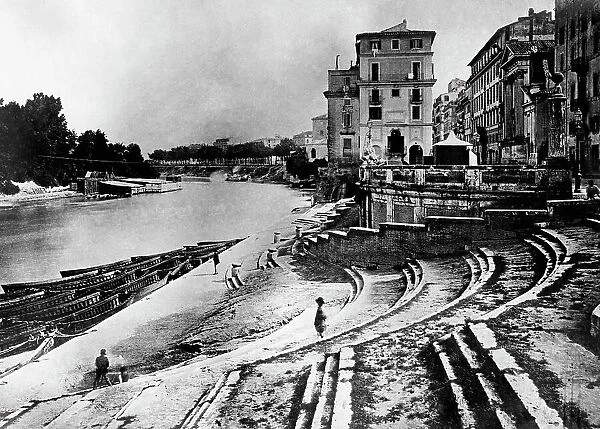 Rome. Port Of Ripetta On The Tiber. 1860