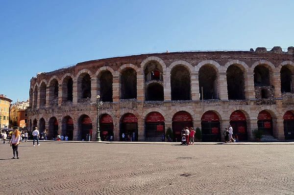 Roman Arena, Piazza Bra, Verona, Veneto, Italy For sale as Framed