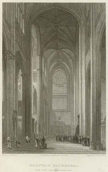 Beauvais Cathedral, View from the North Transept (engraving)