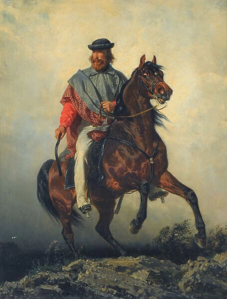 King Vittorio Emanuele II on horseback, 1855 - Gerolamo Induno