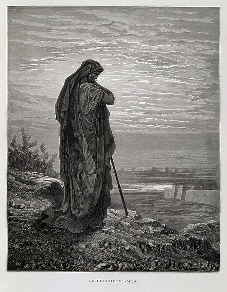 The prophet Amos , Illustration from the Dore Bible, 1866 #32104508