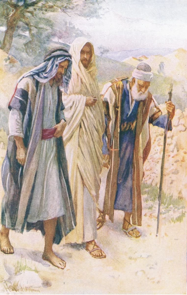 The walk to Emmaus, illustration from Harold Copping