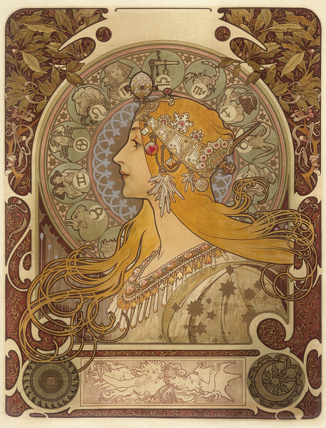 Zodiac, 1896 (colour litho)