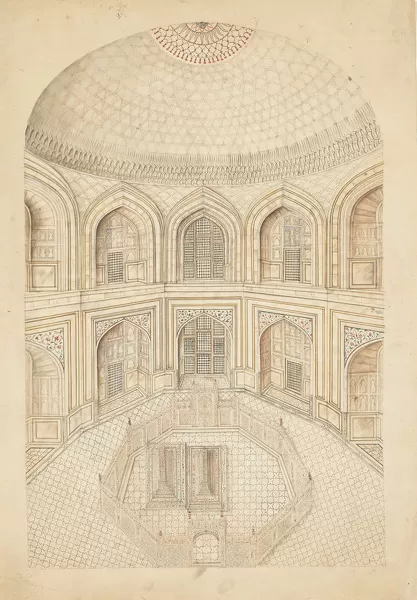 Interior of the Taj Mahal Mausoleum, early 19th century