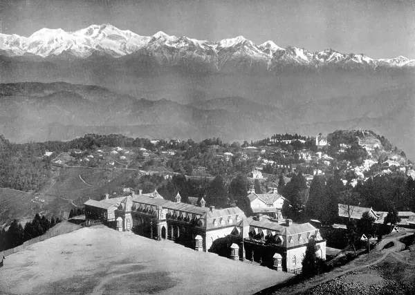 The Snow Range and Darjeeling from above St Pauls School, West Bengal, India, c1910