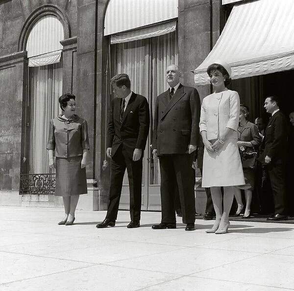 The de Gaulles & The Kennedys during the American available as Framed ...