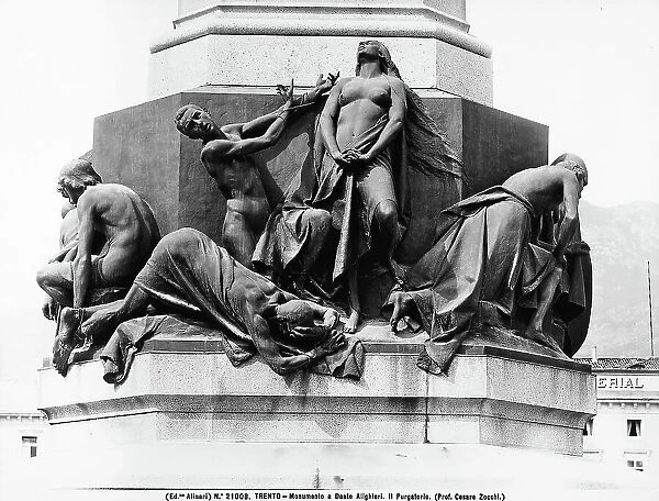 Purgatory detail of the monumento to Dante Alighieri by