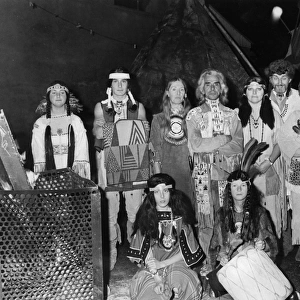 Group of people in Native American Indian costume, Cornwall