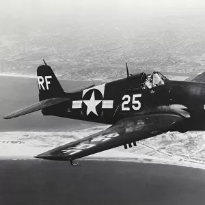 Grumman F6F-5 Hellcat -ready to launch from the deck of USS