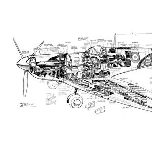 Aeroplanes Premium Framed Print Collection: Supermarine Spitfire