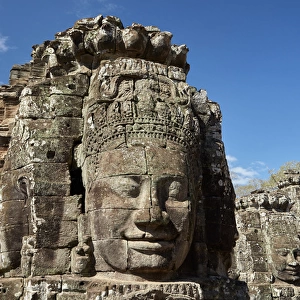 Faces thought to depict Bodhisattva Avalokiteshvara, Bayon temple ruins, Angkor Thom