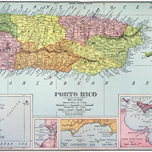Puerto Rico Premium Framed Print Collection: Maps