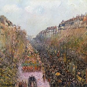 PISSARRO: MARDI GRAS, 1897. Boulevard Montmartre, Mardi Gras. Oil on canvas by Camille Pissarro, 1897