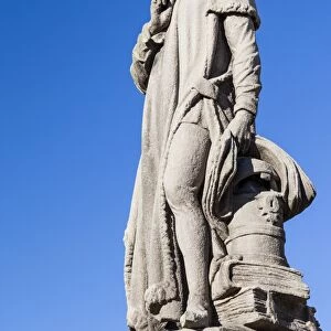 The statue of Jacob Van Maerlant in Damme, Belgium