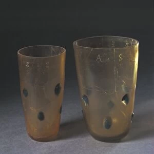 Switzerland, Decorated glass cups with inscriptions in Latin and Greek